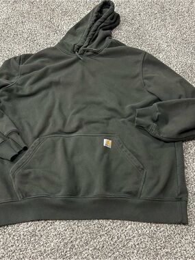 Carhartt Men’s Rain Defender Green Pullover Hoodie Loose Fit 2XL Tall Outdoors